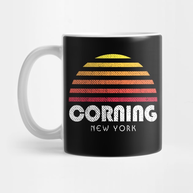 Corning NY Finger Lakes Retro Sunset by PodDesignShop